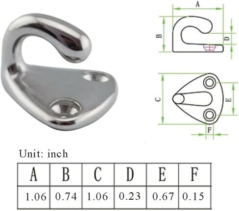 316 Stainless Steel Fender Hooks Boat Hardware Clothes Fender Hanger Hooks of 5 Pcs in Saudi Arabia
