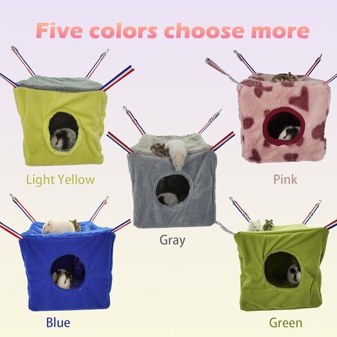 Ferret Cube Hammock Hanging Bed for Ferrets Rats Chinchilla Sugar Gliders or Other Small Animals Three-Door Hammock(Grey) in Kuwait