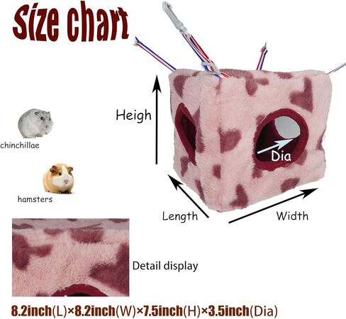 Ferret Cube Hammock Hanging Bed for Ferrets Rats Chinchilla Sugar Gliders or Other Small Animals Three-Door Hammock(Grey) in Kuwait