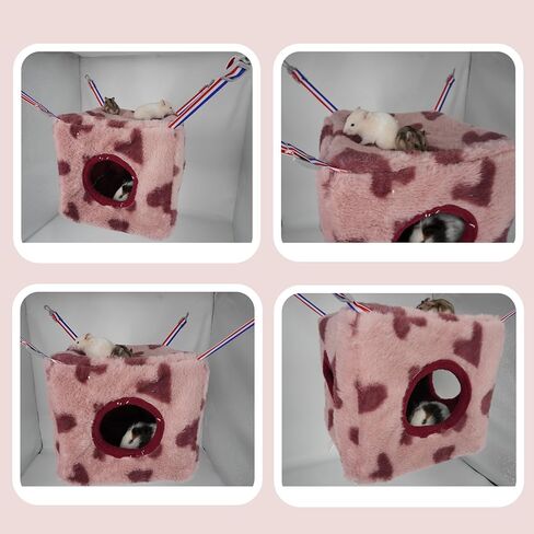 Ferret Cube Hammock Hanging Bed for Ferrets Rats Chinchilla Sugar Gliders or Other Small Animals Three-Door Hammock(Grey) in Kuwait