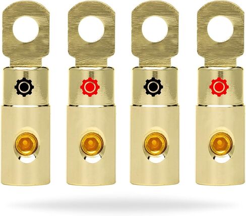 مجموعة حلقات حلقية للبطارية من InstallGear مقاس 1/0 AWG - موصل سلك قياس 1/0 - طرف حلقي 1/0 (4 عبوات) in Kuwait