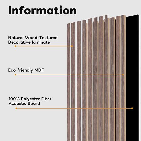 Nisorpa 2 PCS Acoustic Wood Wall Panels, 47.2’’ x 23.6’’ Slat Wall Paneling with Good Soundproofing Properties for Office Home Hotel in Saudi Arabia
