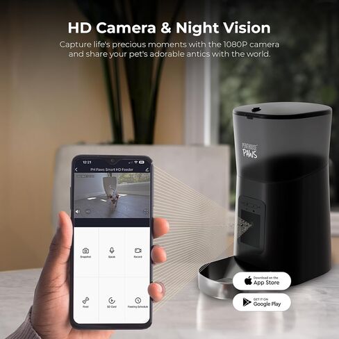 Smart HD Cat Feeder, 1080p HD Camera Pet Feeder Night Vision, 6L Anti Jam Fresh Food Feeder, 7g per Meal, Smart Cat Feeder Dry Food, Advanced 10s Call Meal Feeder, 2 Way Audio Recording Feeder in Saudi Arabia