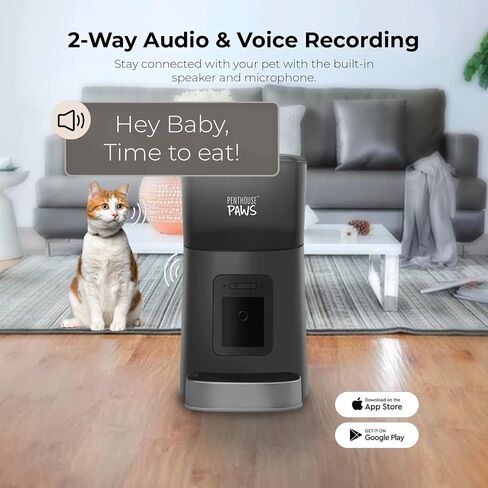 Smart HD Cat Feeder, 1080p HD Camera Pet Feeder Night Vision, 6L Anti Jam Fresh Food Feeder, 7g per Meal, Smart Cat Feeder Dry Food, Advanced 10s Call Meal Feeder, 2 Way Audio Recording Feeder in Saudi Arabia