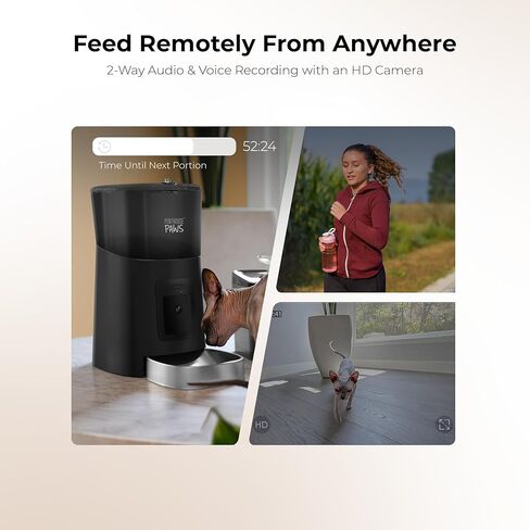 Smart HD Cat Feeder, 1080p HD Camera Pet Feeder Night Vision, 6L Anti Jam Fresh Food Feeder, 7g per Meal, Smart Cat Feeder Dry Food, Advanced 10s Call Meal Feeder, 2 Way Audio Recording Feeder in Saudi Arabia