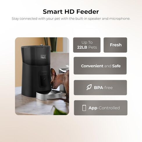 Smart HD Cat Feeder, 1080p HD Camera Pet Feeder Night Vision, 6L Anti Jam Fresh Food Feeder, 7g per Meal, Smart Cat Feeder Dry Food, Advanced 10s Call Meal Feeder, 2 Way Audio Recording Feeder in Saudi Arabia