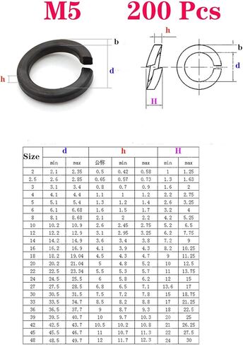 50 Pcs M12 Split Lock Washer Spring Lock Washer, 8.8 Grade Carbon Steel,GB93 High Strength,Gasket Ring for M12 Screw Bolts in Kuwait