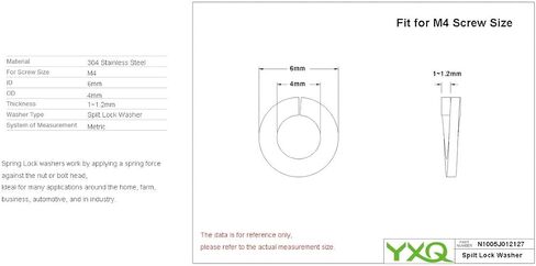 YXQ M12 سبليت قفل غسالات الربيع 304 الفولاذ المقاوم للصدأ طوقا الدائري ل M12 مسامير الربط (60 قطعة) in Kuwait