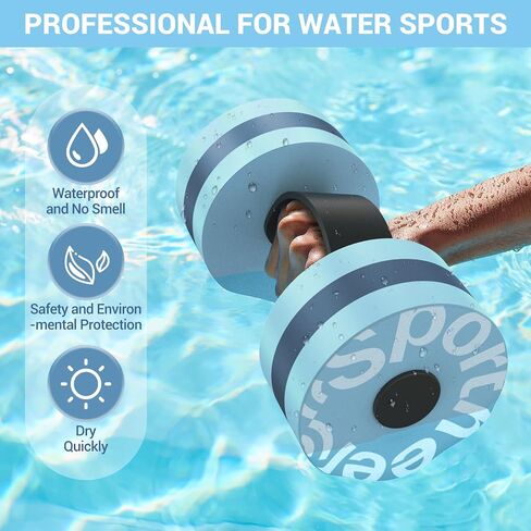Water Aerobics Pool Exercise Equipment: Sportneer Water Workout Combo Set Includes High Density Water Dumbbell Swim Belt Water Ankle Weights for Aqua Therapy Pool Fitness Water Exercise in Saudi Arabia