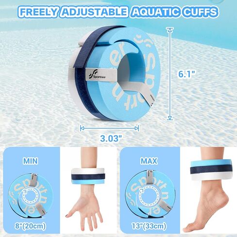 Water Aerobics Pool Exercise Equipment: Sportneer Water Workout Combo Set Includes High Density Water Dumbbell Swim Belt Water Ankle Weights for Aqua Therapy Pool Fitness Water Exercise in Saudi Arabia