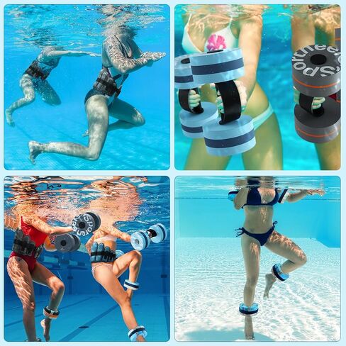 Water Aerobics Pool Exercise Equipment: Sportneer Water Workout Combo Set Includes High Density Water Dumbbell Swim Belt Water Ankle Weights for Aqua Therapy Pool Fitness Water Exercise in Saudi Arabia