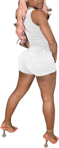 TOPSRANI ملابس نسائية مكونة من قطعتين بدلة رياضية ضيقة بدلة ركض وسائقي الدراجات النارية وتمارين الصالة بيجامات وسراويل قصيرة أطقم بناطيل in Kuwait