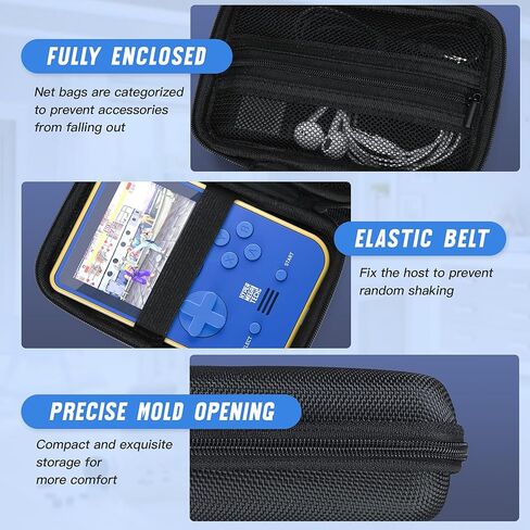 حقيبة حمل صلبة متوافقة مع Capcom Super Pocket/Taito Super Pocket Arcade Gaming Handhled، حقيبة شبكية مغلقة بالكامل بسحاب لكابل USB وخراطيش Evercade (الجراب فقط) in Kuwait