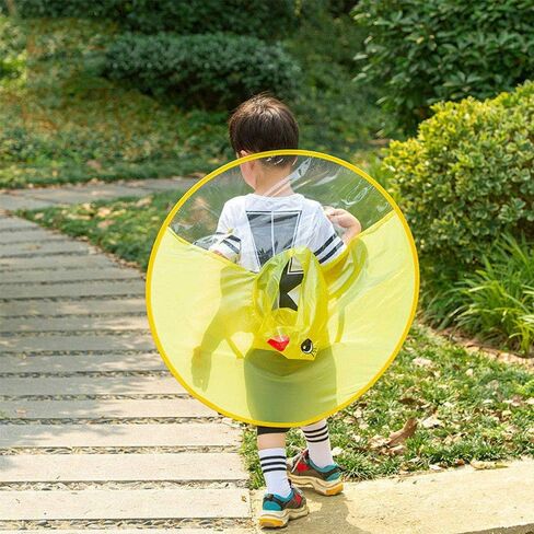 Foldable Cartoon Duck Children Raincoat UFO Shape Rain Hat Cape Umbrella in Saudi Arabia
