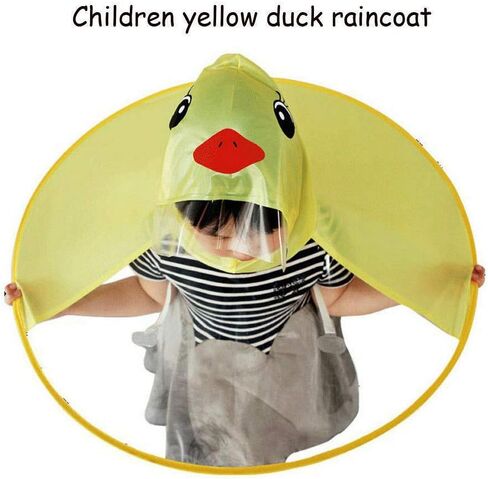 Foldable Cartoon Duck Children Raincoat UFO Shape Rain Hat Cape Umbrella in Saudi Arabia