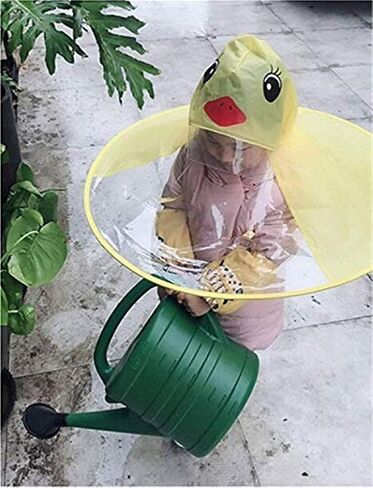 Foldable Cartoon Duck Children Raincoat UFO Shape Rain Hat Cape Umbrella in Saudi Arabia
