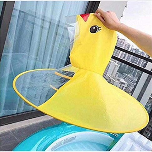 Foldable Cartoon Duck Children Raincoat UFO Shape Rain Hat Cape Umbrella in Saudi Arabia