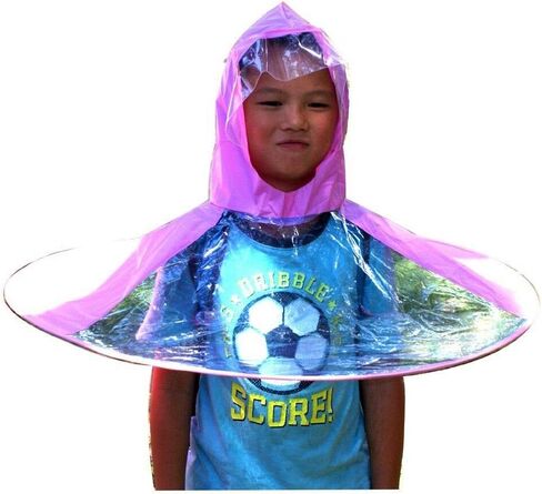 طوي الكرتون بطة الأطفال معطف واق من المطر UFO شكل قبعة المطر مظلة الرأس in Saudi Arabia