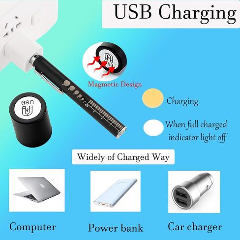 قطعتان من ضوء القلم الطبي القابل لإعادة الشحن، قلم LED لقياس الحدقة للأطباء والممرضات، قلم قابل لإعادة الاستخدام مع مصدرين للضوء LED - قلم ممرضة مع ضوء in Kuwait