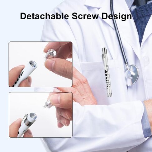 أضواء القلم CAVN للممرضات، مصابيح القلم الطبية القابلة لإعادة الاستخدام مع مقياس الحدقة لطلاب التمريض والأطباء الضوء الأبيض in Kuwait