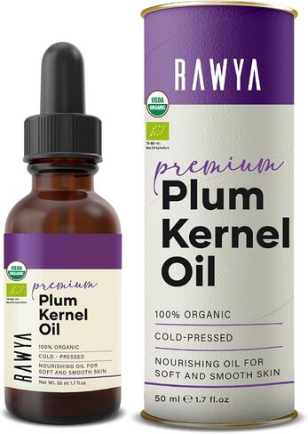 زيت البرقوق، عضوي من وزارة الزراعة الأمريكية، بذور البرقوق، معصور على البارد، غير معدّل وراثيًا، زجاجة زجاجية، 1.7 أونصة، رائع للعلاج العطري، نواة البرقوق، مرطب، نباتي، كوشير in Kuwait