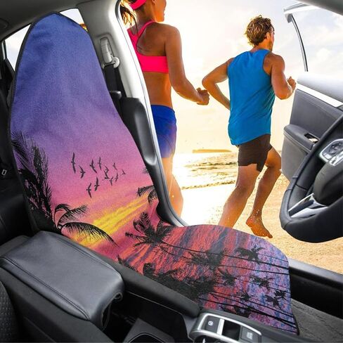 American FlagCar Front Seat Cover Towel Sweatproof Auto Bucket Seat Protector Multi-Use Car Accessories Decro Fit Yoga Running Crossfit Athletes Beach Swimming Outdoor Sports in Kuwait