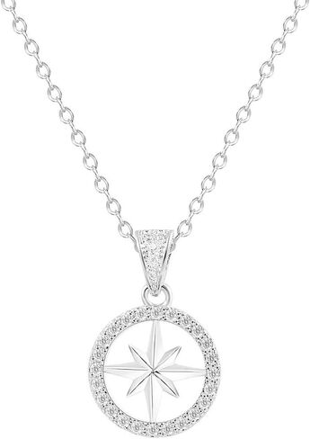 Straykids Compass Necklace SKZ Jewelry STAY Pendant KPOP Merch Cubic Zirconia 18K Gold Plated in Saudi Arabia