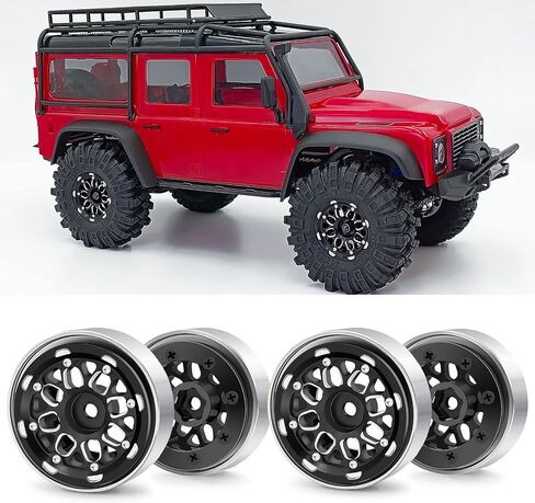 4 قطعة RC سبائك الألومنيوم 1.0 عجلات 1.0 عجلات Beadlock لعجلات TRX4M SCX24 عجلات ترقيات ، التيتانيوم in Kuwait