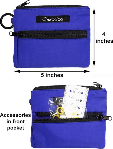 ChiaoGoo Twist Red Lace Shorties 2 & 3-Inch Large Blue 7230-S Interchangeable Knitting Needle Set, 10-Pairs Sizes US 4, 5, 6, 7, 8, Stainless Steel with 3 Cords Bundle with 1 Artsiga Crafts Large Bag in Saudi Arabia