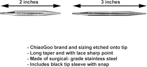 ChiaoGoo Twist Red Lace Shorties 2 & 3-Inch Large Blue 7230-S Interchangeable Knitting Needle Set, 10-Pairs Sizes US 4, 5, 6, 7, 8, Stainless Steel with 3 Cords Bundle with 1 Artsiga Crafts Large Bag in Saudi Arabia