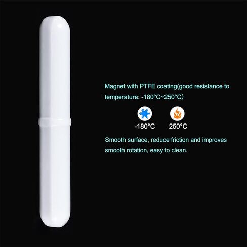 MECCANIXITY Magnetic Stirrer Mixer Stir Bar Rod 100mm(4") x10mm with Ring Shape Coating Magnet White for Laboratory in Saudi Arabia