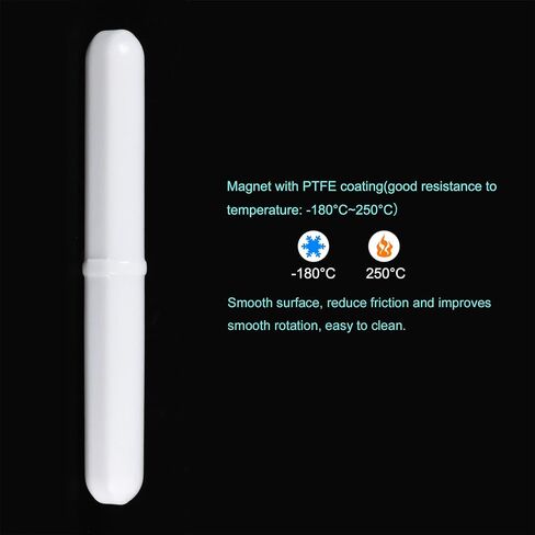 MECCANIXITY Magnetic Stirrer Mixer Stir Bar Rod 100mm(4") x10mm with Ring Shape Coating Magnet White for Laboratory in Saudi Arabia