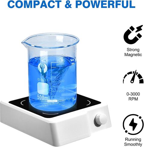 Magnetic Stirrer w/Stir Bar Retriever, 2000RPM Magnetic Stir Plate, 70fl.oz Magnetic Mixer w/Stir Bar, Lab Stirrer w/USB Adapter (NO Heating) in Saudi Arabia
