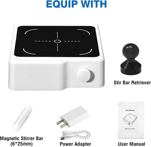 Magnetic Stirrer w/Stir Bar Retriever, 2000RPM Magnetic Stir Plate, 70fl.oz Magnetic Mixer w/Stir Bar, Lab Stirrer w/USB Adapter (NO Heating) in Saudi Arabia