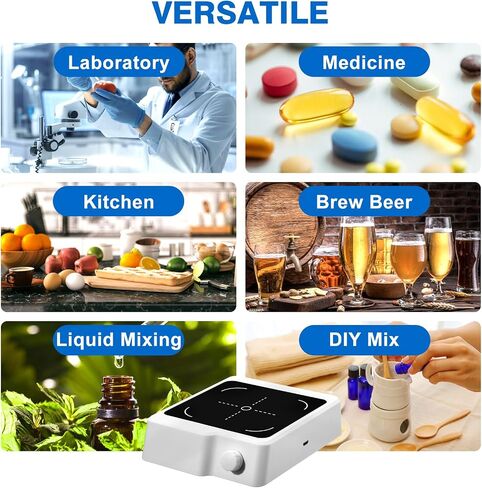 Magnetic Stirrer w/Stir Bar Retriever, 2000RPM Magnetic Stir Plate, 70fl.oz Magnetic Mixer w/Stir Bar, Lab Stirrer w/USB Adapter (NO Heating) in Saudi Arabia