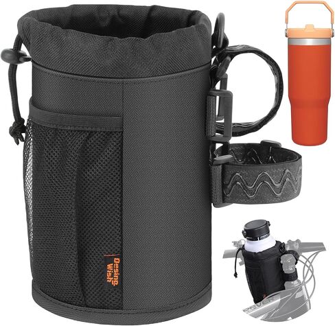 Desing Wish Mini Bike Cup Holder for 12oz Standard Cans & 16.9oz Plastic Bottles, Removable Non-Slip Straps Insulated Bike Bottle Holder for Mountain Bike, Road Bike, eBike, Scooter, Baby Stroller in Saudi Arabia