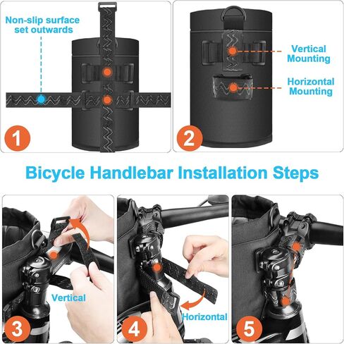 Desing Wish Mini Bike Cup Holder for 12oz Standard Cans & 16.9oz Plastic Bottles, Removable Non-Slip Straps Insulated Bike Bottle Holder for Mountain Bike, Road Bike, eBike, Scooter, Baby Stroller in Saudi Arabia