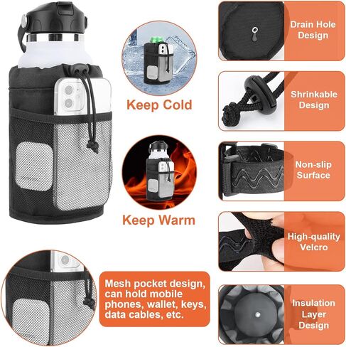 Desing Wish Mini Bike Cup Holder for 12oz Standard Cans & 16.9oz Plastic Bottles, Removable Non-Slip Straps Insulated Bike Bottle Holder for Mountain Bike, Road Bike, eBike, Scooter, Baby Stroller in Saudi Arabia