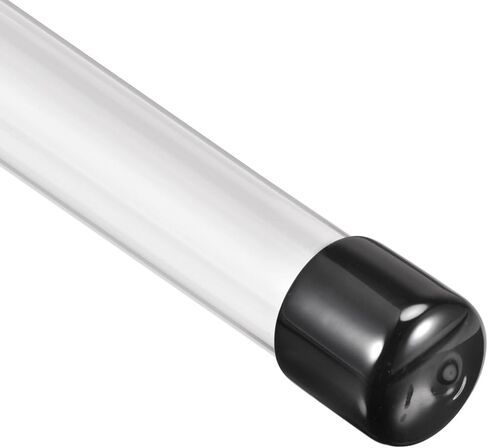 uxcell Rigid Round Clear Tubing 6mmx8mmx200mm Plastic Storage Transparent Tube with Black Lids 2pcs in Saudi Arabia