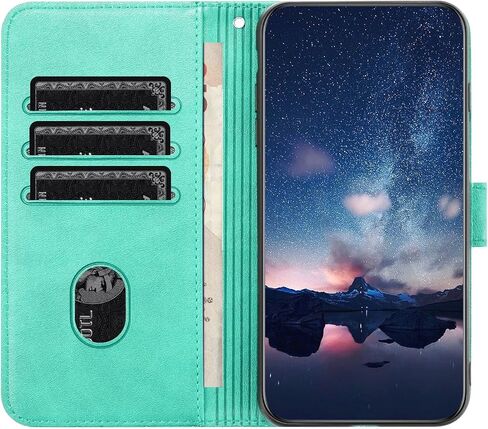 Case for Samsung Galaxy S23 FE 5G, PU Leather Folio Flip Shell with Card Slots Magnetic Clasp Strap Hand Shockproof Multi-Angle Stand Case for Samsung Galaxy S23 FE 6.4 inch, Green in Saudi Arabia