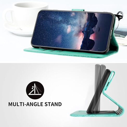 Case for Samsung Galaxy S23 FE 5G, PU Leather Folio Flip Shell with Card Slots Magnetic Clasp Strap Hand Shockproof Multi-Angle Stand Case for Samsung Galaxy S23 FE 6.4 inch, Green in Saudi Arabia
