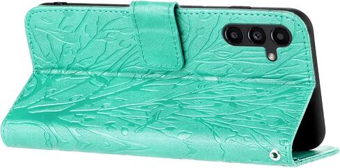 Case for Samsung Galaxy S23 FE 5G, PU Leather Folio Flip Shell with Card Slots Magnetic Clasp Strap Hand Shockproof Multi-Angle Stand Case for Samsung Galaxy S23 FE 6.4 inch, Green in Saudi Arabia