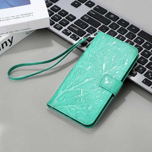 Case for Samsung Galaxy S23 FE 5G, PU Leather Folio Flip Shell with Card Slots Magnetic Clasp Strap Hand Shockproof Multi-Angle Stand Case for Samsung Galaxy S23 FE 6.4 inch, Green in Saudi Arabia