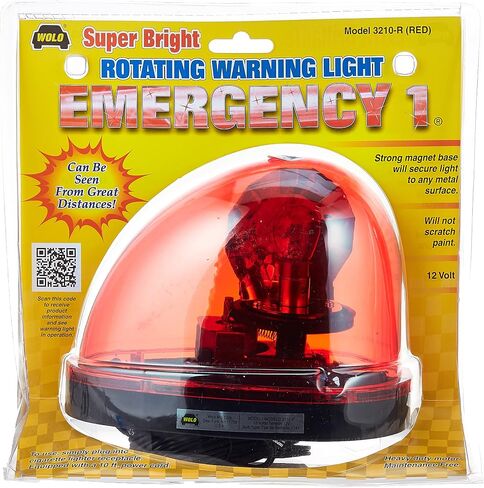 Wolo (3210-R) Emergency 1 Rotating Emergency Warning Light - Red Lens, Magnet Mount in Saudi Arabia