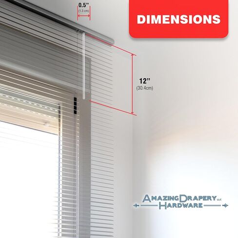 Amazing Drapery Hardware Clear Hexagon Acrylic Drapery Tilt Wand with Built-in Tip, 12-Inches, 1 Pack - Ideal for Mini Blinds and Venetian Blinds in Saudi Arabia