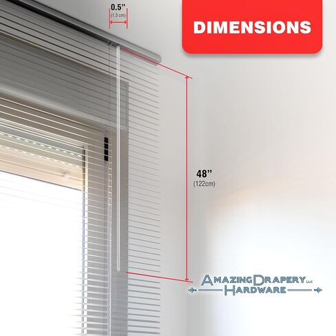 Amazing Drapery Hardware Clear Hexagon Acrylic Drapery Tilt Wand with Built-in Tip, 12-Inches, 1 Pack - Ideal for Mini Blinds and Venetian Blinds in Saudi Arabia