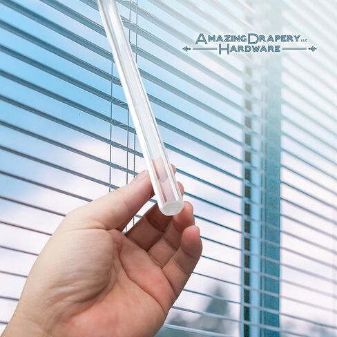 Amazing Drapery Hardware Clear Hexagon Acrylic Drapery Tilt Wand with Built-in Tip, 12-Inches, 1 Pack - Ideal for Mini Blinds and Venetian Blinds in Saudi Arabia