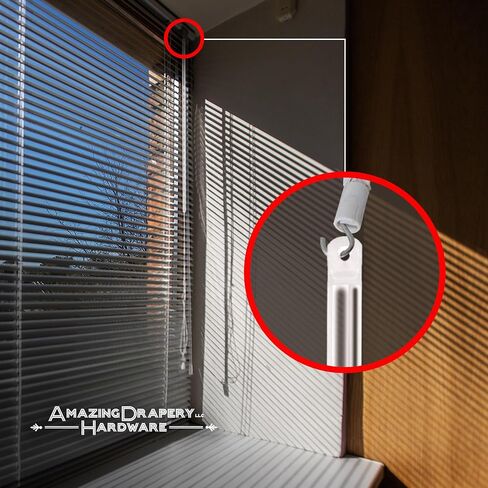 Amazing Drapery Hardware Clear Hexagon Acrylic Drapery Tilt Wand with Built-in Tip, 12-Inches, 1 Pack - Ideal for Mini Blinds and Venetian Blinds in Saudi Arabia