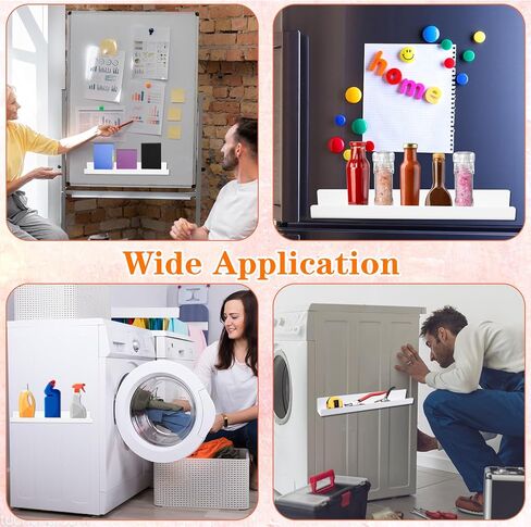 2 Pcs 17in Magnetic Book Shelf for Whiteboard Acrylic Magnetic Book Holder Floating Book Shelves with Pencil Holders for Kids Room Teacher Office Picture Books and File Display-NO PENS in Kuwait