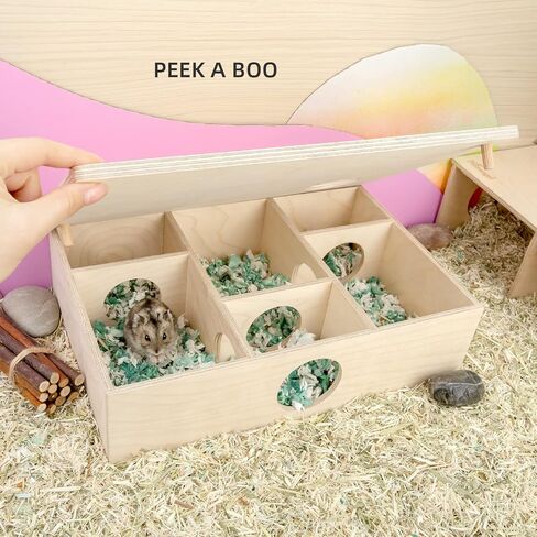 Niteangel متاهة منزل الهامستر متعددة الغرف: - مخابئ متعددة الغرف وألعاب استكشاف الأنفاق لقوارض الفئران الهامستر جربيلز (6 غرف كبيرة) in Kuwait